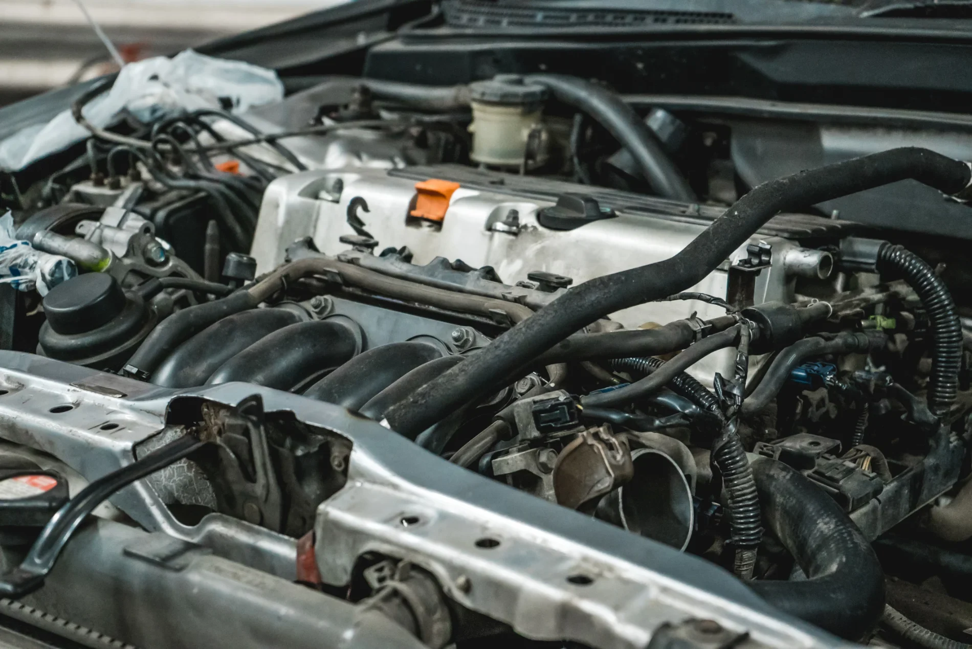 Mechanic carrying out a car service